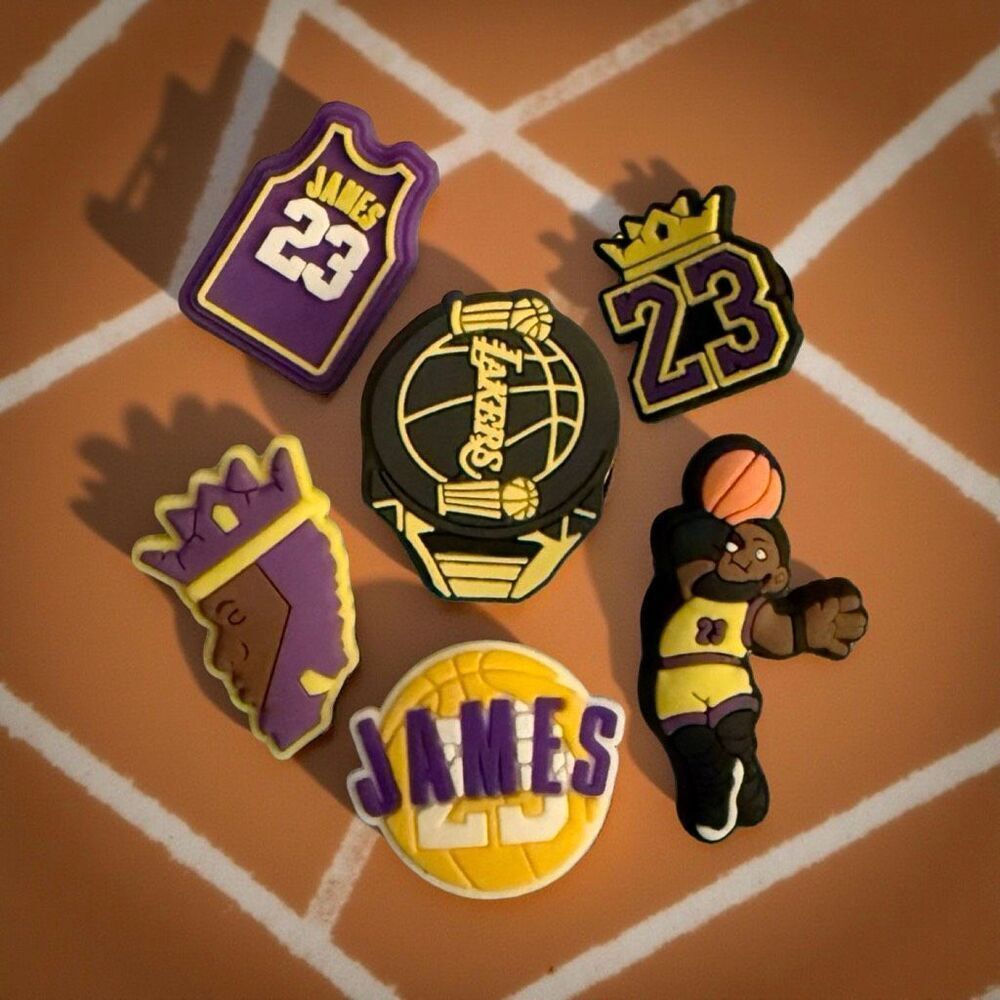 Lakers Lebron James Basketball Croc Shoe Charms Set of 6